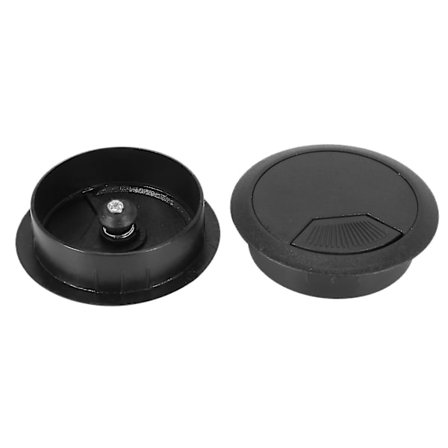 10 stk Runde Plast Databord Kabelgjennomføring Hulldeksel 50mm Svart Newway