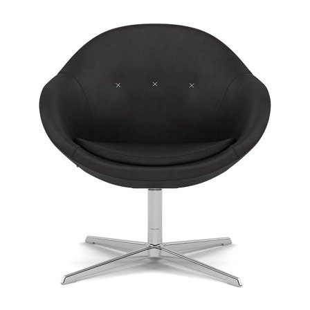 Varier Furniture Kokon Club - Black Leather - Chrome base