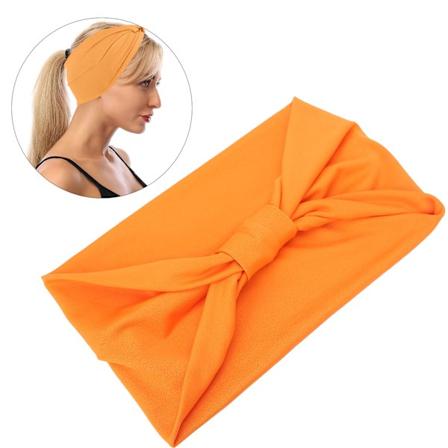 Kangaskudostettu ristikkäinen hiusnauha solmulla, liukumaton ja joustava, naisten hiusnauha-asuste (oranssi)