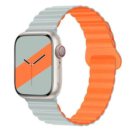 Magnetrem för Apple Watch -band 45 mm 38 mm 49 mm 40 mm 42 mm 41 mm Sportarmband i silikon iWatch Series ultra 9 6 5 7 8 se 44 mm 29 succulent orange 