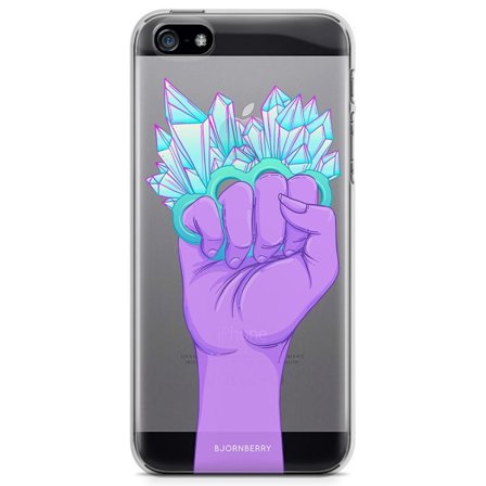 Bjornberry iPhone 5/5S/SE TPU Skal - Kristaller & Hand