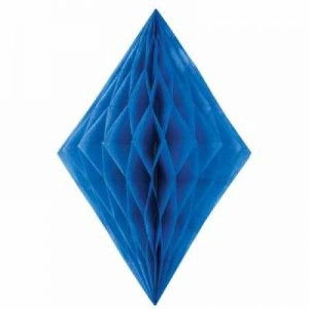 Papirpynt diamant blå 35 cm