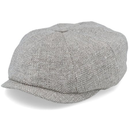 Stetson - Hatteras Virgin Wool/Linen Light Grey Flat Cap Flatcap Grey Cap - @ Hatstore