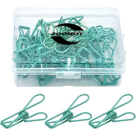 25-pak Små Metaltråd Udhulet Multifunktionelle Anvendelige Klemmer Faktura Regning Papirclips til Kontor Skole Hjemmebrug (Grøn)