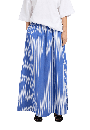 Selected Femme SLFFIA Highwaist Striped Ankle Skirt Kjolar Dam Blå 42