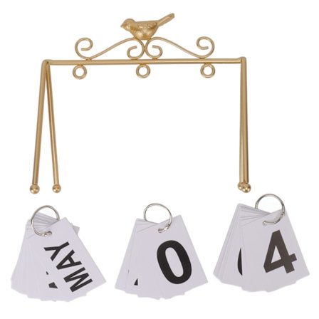 Vändbar kalender i metall, enkel och modern stil, evighetskalender för skrivbord, sovrum, bord