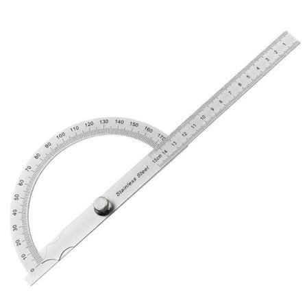 180° Metall Vinkelmåler 15 cm – Rustfritt Stål Goniometer, Roterende Målestokk for Snekring_TF_TF