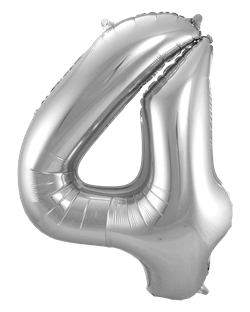 Sifferballong Jumbo 86 cm Silver "0-9" Siffra 4
