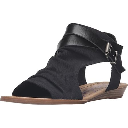 Kilehælsandal for kvinner, FARGE SVART, STØRRELSE 37