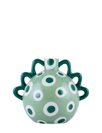 Que Rico Vase - Isidora - Dancing Dots - Green - 16.5 CM