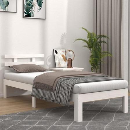 Vidaxl Sängram Vit Massivt Trä 90x190 Cm 3ft Vit