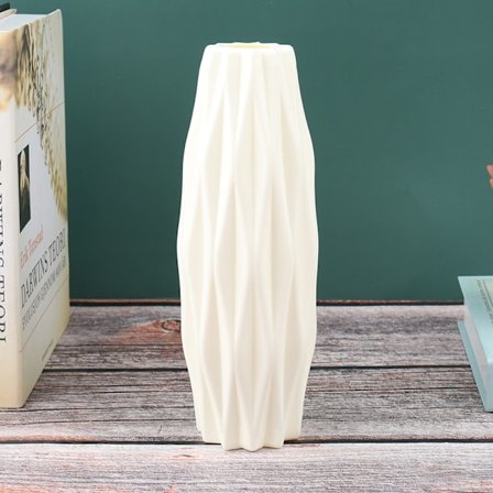 Blomstervase Dekoration Hjem Plast Vase Hvid Imitation Cerami