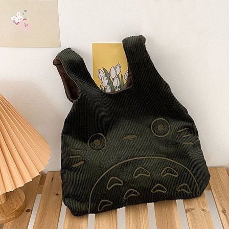 Tecknad Totoro Broderi GRÖN