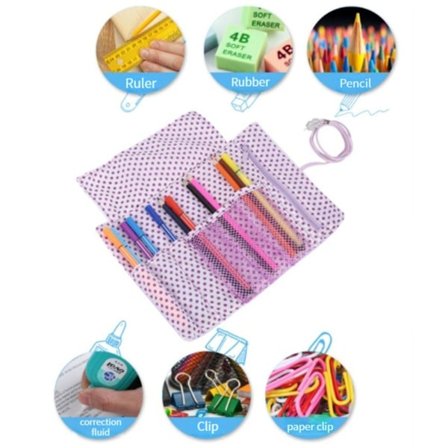 Enkel pennveske med kaninører for studenter i mellomrosa KLB