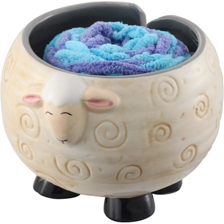 Fårullsgarnbollshållare i keramik - Handgjord sticknings- och virkningstillbehör