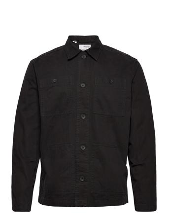 Slhloosenew-Tony Overshirt Ls W Overshirts Svart Selected Homme