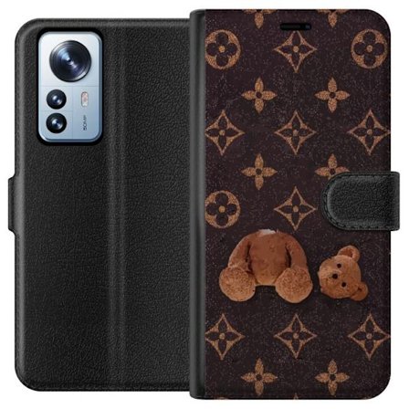 Yhteensopiva Lompakkokotelo Xiaomi Xiaomi 12 Pro Graafinen monogrammikuvio, jossa taiteellisesti muotoiltu nalle