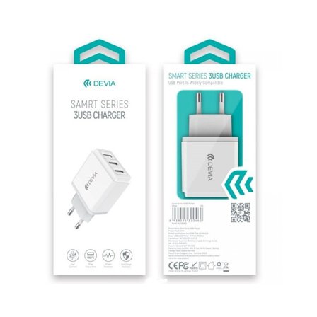 3xUSB Snabbladdning 3.4-Amp Väggladdare, iPhone, Samsung