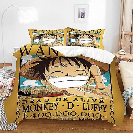 One Piece Luffy Sandad Tre-delat Påslakanset Q