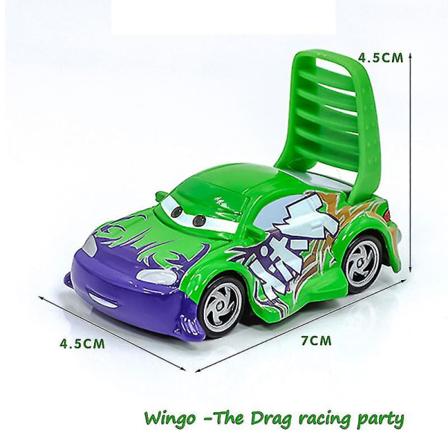 Autot Slug Dj Wingo Boost Drag Racing Party Sheriffi Lightning Mcqueen Police metalliseoksesta valmistettu autolelu lapsille Wingo