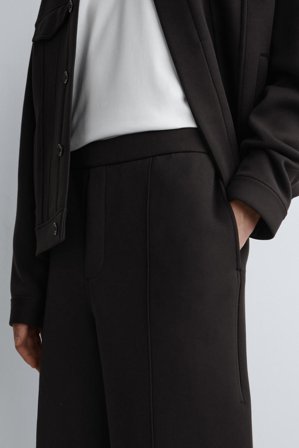 COS Men's Pantaloni In Scuba A Gamba Dritta in Marrone