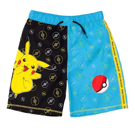 Pokemon Boys Pikachu Pokeball Badbyxor 4-5 År Svart/Blå