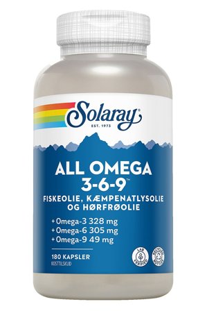 Solaray All Omega 3-6-9 180 kaps., Helse & Madvarer, Andre Kosttilskudsolier, Omega Kombinationer