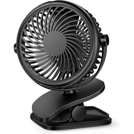 Stroller Fan Clip On Fan, Rechargeable Battery Operated Usb Desk Fan, 4 Inch Table Fan,cooling Fan With 3 Speed, 360 Rotate Desktop Fan,strong