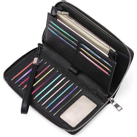 Dame Læderpung Stor Kapacitet Dame Møntpung med RF