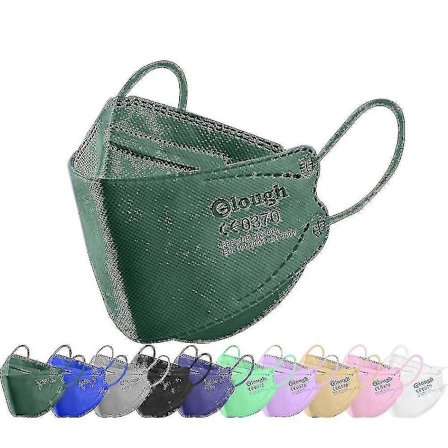 30 stk. Voksen Ffp2 masker 2-lags åndbar 3d voksen Kn95 beskyttelsesmasker lys grøn aespa