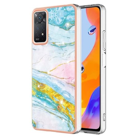 Marmormotiv Xiaomi Redmi Note 11S 5G / Xiaomi Redmi Note 11 Pro skal - Grön Och Gul Marmor Dis