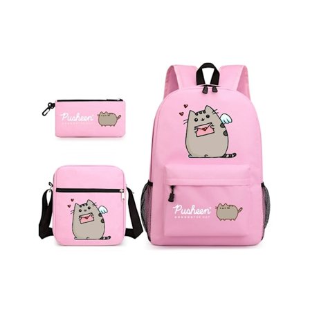 Pusheen Fat Cat Student Ryggsäck Trestegsset-2