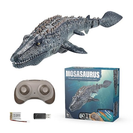Sofirn 100% Ny, Fjernstyret Mosasaurus Vandlegetøj Til Børn, 2x500mah RC Båd Dinosaur 1:18 Høj Simulationsskala Dino, Med Lys & Vandsprøjt