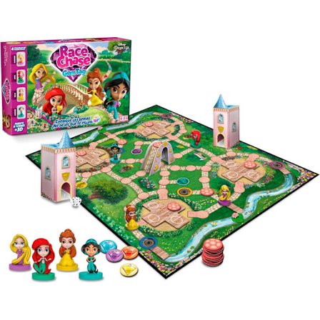 Disney Princess Race Chase -lautapeli lapsille, 2-4 pelaajaa