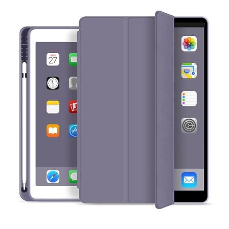 För Ipad Case Pro 11 2021 2020 2019 10,2 Air 4 10,9 10,5 2018 9,7 Mini 6 5 9:e 8:e 7:e generationens Smart Cover med pennhållare Light Purple iPad Pro