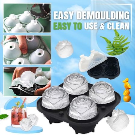 3D Silikon Rose Shape Ice Cube Maker Återanvändbar