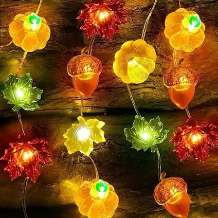 3 m LED Pumpa Lönnlöv Ljusslinga Batteridriven Höstskörd Bordsdekoration Inomhus och Utomhus Halloween Thanksgiving Festdekoration