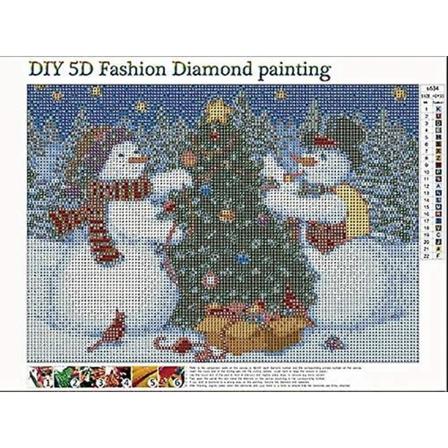 Gjør-det-selv 5d komplette diamantmalingssett Krystallkunstsett Snømann Krystall Rhinestones Broderi Julekorsstingmaling med diamanter 