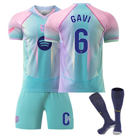 25-26 Barcelona Miesten NO.6 Gavi Lamine Yamal Virallistyylinen Sininen Jalkapallopaitasetti