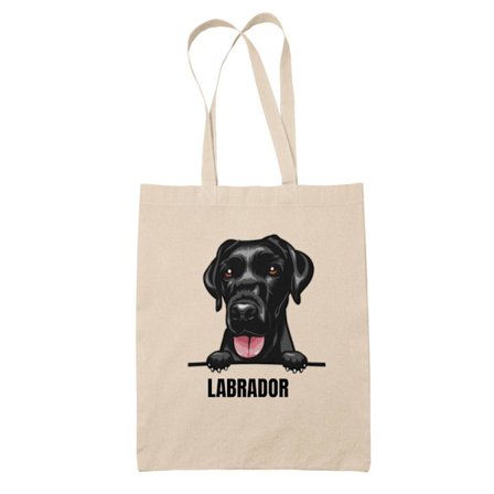 Svart Labrador tygkasse hund shopping väska Tote bag