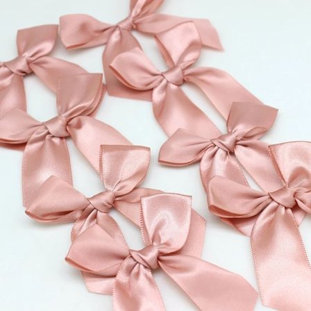 20 or 50PCS 85*85mm Pink Satin Ribbon Bows Decoration Bows For Craft Small Bowknot Gift Flower Wedding Bow Handwork DIY