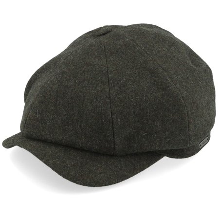 Wigéns - Green - flatcap - Cap - Classic Cap Olive Melange Newsboy Flat Cap - Hatstore