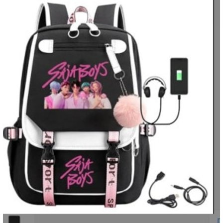 K-Pop Demon Hunters Anime Skolesekk Søt Tegneserieveske for Studenter svart_tfrf