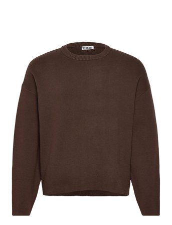 Weekday Boxy Knitted Cotton Sweater - Brown - XS