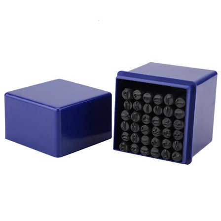 36 kpl/setti 5 mm teräksestä valmistettu aakkoskirjain- ja numeroleimasin- ja lävistystyökalusarja