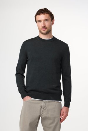 NN.07 Ted 6605 Pullover Herren Grün Merinowolle