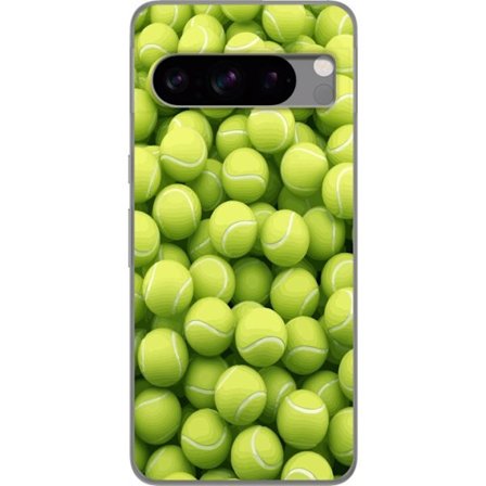 Kompatibel Mobilcover til Google Google Pixel 8 Pro Mønster af grønne tennisbolde i høj detalje, sporty motiv med gentagende tekstur og stærke far