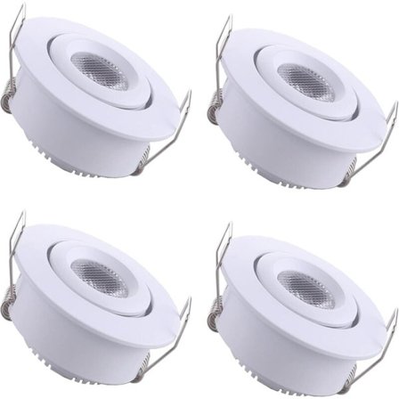 4 Mini LED Infälld Takspotlight Infälld Lampa 1W Varmvit 3000K för Monter, Tak, Kök, Garderob, DIY-belysning etc