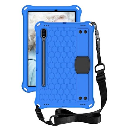 Honeycom mönster eva combo fodral för Samsung Galaxy Tab S7 - blå / svart