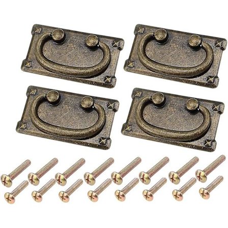 Vintage Antiikki Kaapin Laatikon Vedin Renkaat 4kpl 16 ruuvilla, 2 eri pituutta (m4, 18mm/25mm)